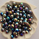 مهره‌ های 25 گرمی طرح مروارید سایز 10 - مشکی-هولوگرامی