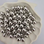 مهره‌ های 25 گرمی طرح مروارید سایز 10 - نقره-ای